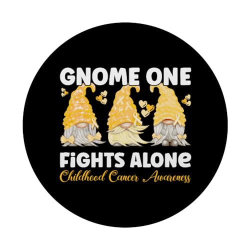 Gnome One Fights Alone Gold| Childhood Cancer Awareness PopSockets Standard PopGrip