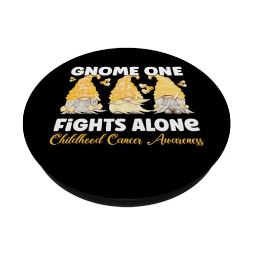 Gnome One Fights Alone Gold| Childhood Cancer Awareness PopSockets Standard PopGrip