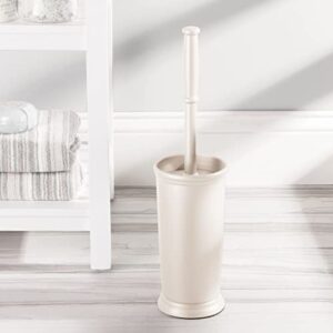 mDesign Plastic Modern Bathroom Storage and Cleaning Accessory Set - Includes Toilet Plunger, Bowl Brush, Wastebasket Trash Can/Garbage Bin - 3 Pieces - Hyde Collection - Cream/Beige