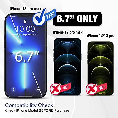 Zonlaky 9 in 1 Bundle Designed for iPhone 13 Pro Max Case 6.7 Inch Compatible + 4 Pack Tempered Glass Screen Protector + 4 Pack Camera Lens Protectors + 1 Silicone Bumper Cover - Midnight