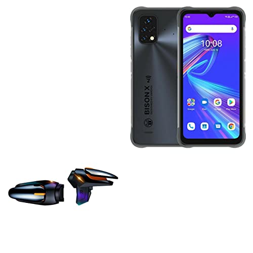 BoxWave Gaming Gear Compatible With Umidigi Bison X10S - Touchscreen QuickTrigger Auto, Trigger Buttons Autofire Gaming Mobile FPS - Jet Black