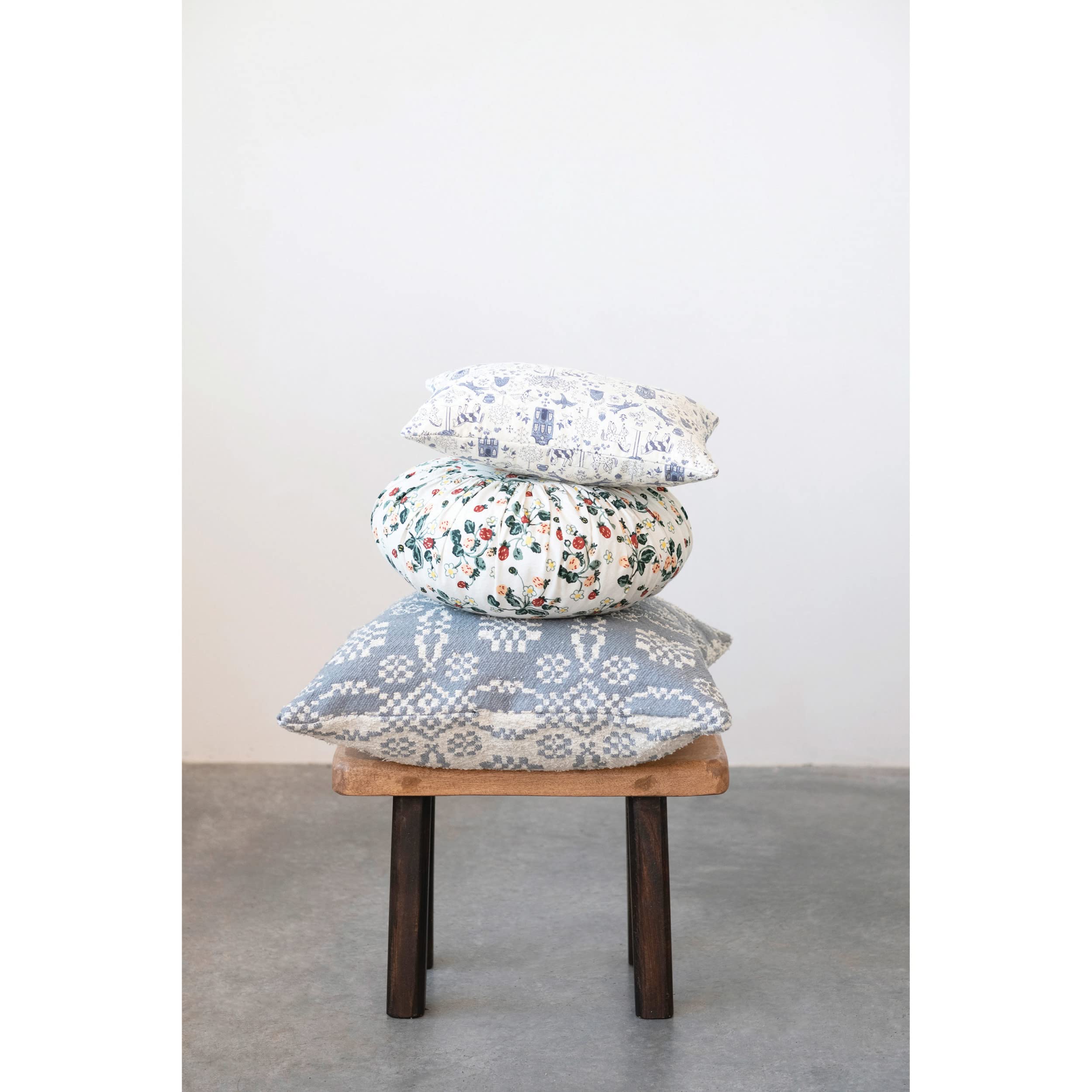 Creative Co-Op Woven Cotton Jacquard Pillow, 20" L x 20" W x 0" H, Greige