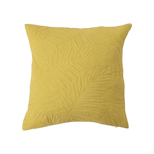 Creative Co-Op Cotton Quilted Fern Frond Pattern Pillow, 16" L x 16" W x 2" H, Green