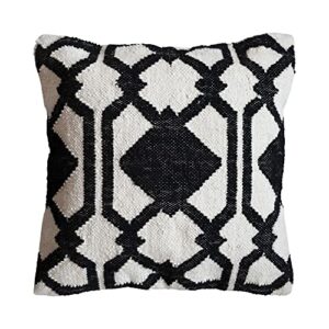 creative co-op woven wool and cotton pillow with pattern