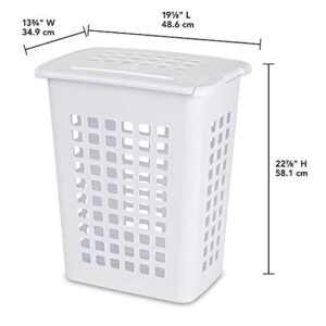 Sterilite Rectangular LiftTop Plastic Slim Laundry Hamper Basket Bin with Sturdy Rim and Lid for Easy Transportation and Storage of Laundry (8 Pack)