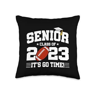 senior class graduation gifts & apparel graduation-football team player-senior 2023 throw pillow, 16x16, multicolor