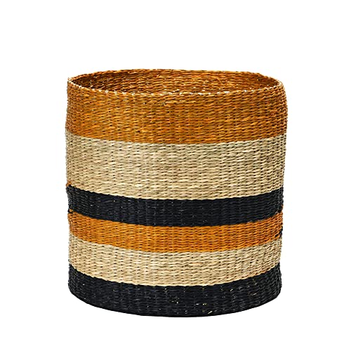 Bloomingville Hand-Woven Seagrass Design, Set of 2 Baskets, 16" L x 16" W x 16" H, Multicolor