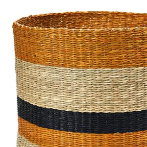 Bloomingville Hand-Woven Seagrass Design, Set of 2 Baskets, 16" L x 16" W x 16" H, Multicolor