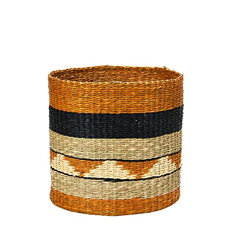 Bloomingville Hand-Woven Seagrass Design, Set of 2 Baskets, 16" L x 16" W x 16" H, Multicolor