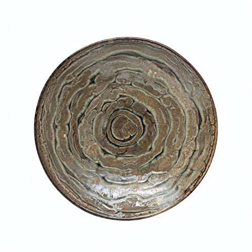 Bloomingville Decorative Stoneware, Reactive Glaze Platter, 14" L x 14" W x 2" H, Brown