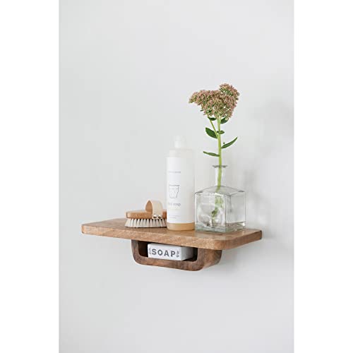 Creative Co-Op Mango Wood Wall Shelf, 16" L x 6" W x 4" H, Brown