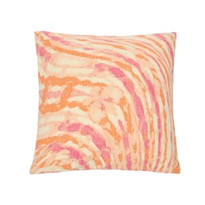 creative co-op cotton slub marble printed pillow, 20" l x 20" w x 2" h, multicolor