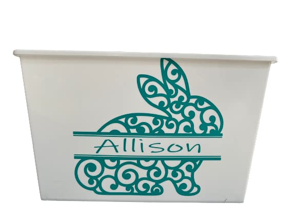 Personalized Easter Basket For Kids - Custom Bucket With Name - Pail for Gift With Handles - Decor (White Bucket)