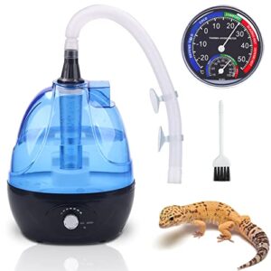 reptile fogger humidifier fog machine mister with 2.5l visible tank，with dry-run protection compatible with all terrariums and enclosures, ideal for reptiles/amphibians/plants/herps/vivarium/moss