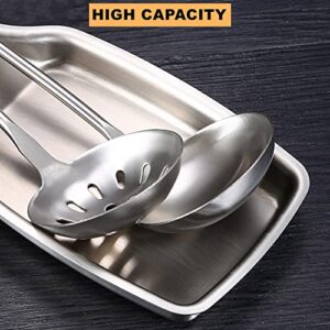 JIANYI Spoon Rest, Stainless Steel Spoon Holder for Stove Top, Heavy Duty Kitchen Utensils Holder for Spatula, Ladles, Brush and Other Cooking Utensils