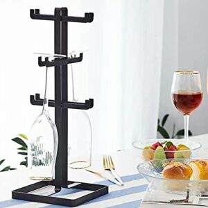 通用 Jiagu Metal Mug Rack Mug Drain Rack Cup Holder Rack Mug Tree Mug Storage Rack Coffee Mug Rack Mug Holder Stand Wine Glass Stand for Kitchen for Table (Black)