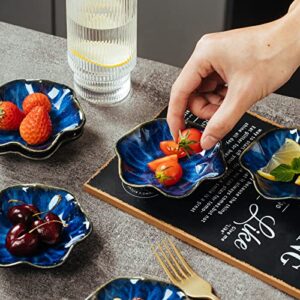 LiveHouse 4.3 Inch Vintage Style Kiln Glazed Small Ceramic Dipping Bowls Pinch Bowl Side Dishes for Soy Sauce Dessert Tomato, Set of 6