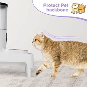 BEBOBLY Raised Cat Feeder Stand | Elevated Holder for Automatic Cat & Dog Feeders (4-6L) | Adjustable Height Pet Food Dispenser Shelf for Kitten Adult Cats Pet Supplies | Protect Pets Neck Health