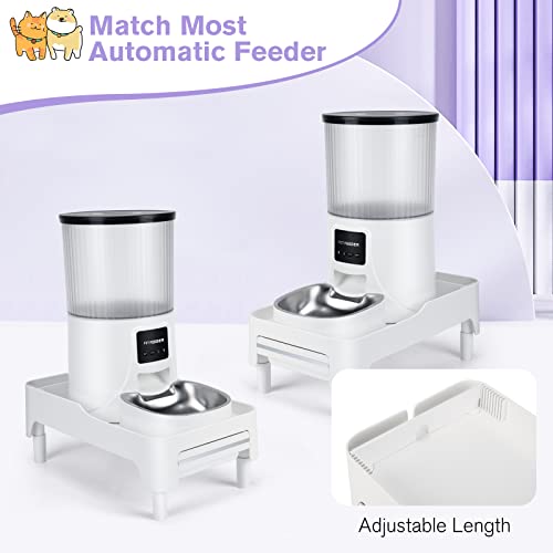 BEBOBLY Raised Cat Feeder Stand | Elevated Holder for Automatic Cat & Dog Feeders (4-6L) | Adjustable Height Pet Food Dispenser Shelf for Kitten Adult Cats Pet Supplies | Protect Pets Neck Health