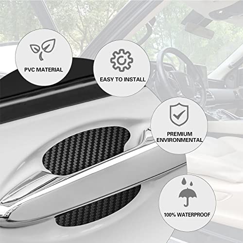 4pcs Car Door Bowl Stickers Scratches Protective Films, Universal Carbon Fiber Car Door Side Sticker Paint Protection with Door Bowl, Guard Film for Car SUV