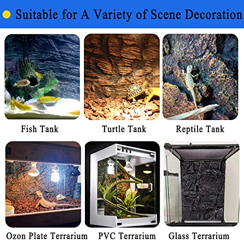 Hamiledyi Rock Terrarium Background Reptile Tank Backgrounds Snake Habitat Decoration Leopard Gecko 3D Wall Backdrop Aquarium DéCor Backgrounds for Lizards Bearded Dragons Tortoises Tree Frogs