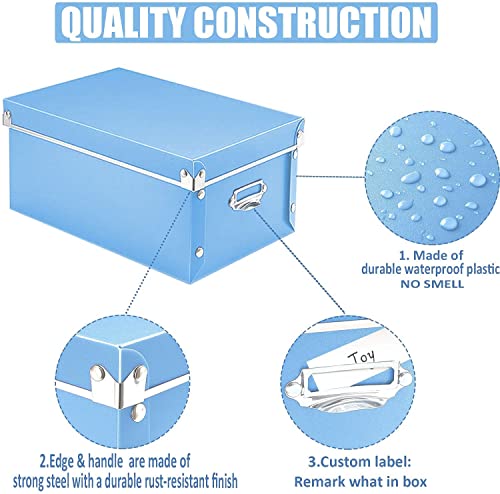 XUCHUN Foldable Storage Box with Lids，3 in 1 Set, Multiple Size Plastic Box for Clothes, Toys, Cosmetic, Books