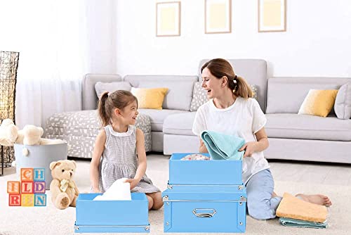 XUCHUN Foldable Storage Box with Lids，3 in 1 Set, Multiple Size Plastic Box for Clothes, Toys, Cosmetic, Books