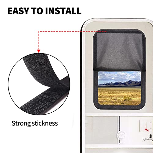 Carkio RV Door Window Shade Cover Blackout RV Door Window Shades Camper Sunshade Privacy Window Cover Travel Trailer Motorhome Sun Shade Accessories,24 x 16 inches, Pack of 2