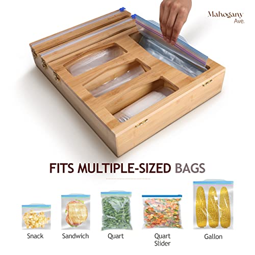Ziplock Bag Organizer for Drawer - Foil and Plastic Wrap Organizer - Sandwich Bag Organizer for Drawer - Baggie Organizer for Drawer