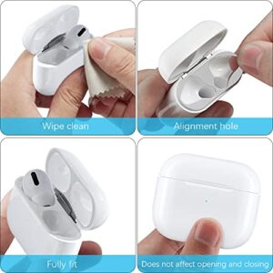 Dust Guard for Apple AirPods 3 Case Box, Senbos Metal Sticker Protection Film Dust-Proof for AirPods 3rd Generation, Ultra Slim, Luxurious Looking, Protect from Iron/Metal Shavings (Silver)