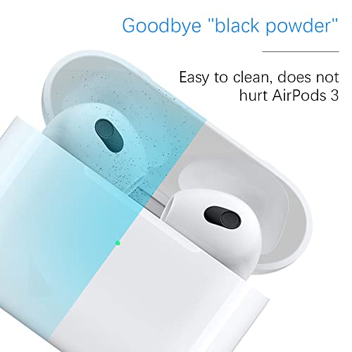 Dust Guard for Apple AirPods 3 Case Box, Senbos Metal Sticker Protection Film Dust-Proof for AirPods 3rd Generation, Ultra Slim, Luxurious Looking, Protect from Iron/Metal Shavings (Silver)