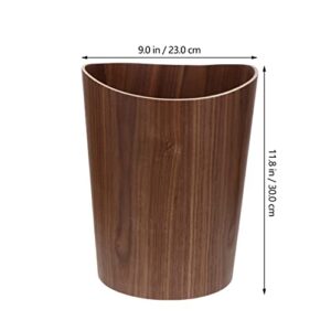 Cabilock Wooden Trash can Rubbish Bin Wood Basket Trash Can Storage Wastebasket Household Garbage Bin Wooden Rubbish Paper Container Decorative Hotel Ash- bin for Home Home Wastebasket