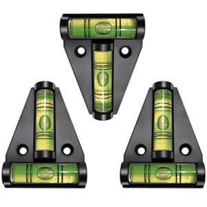 rv t levels, cross-check bubble level with magnetic, for rv, motorhome, travel trailers front-to-back, and side-to-side leveling, durable, waterproof (black 3 pcs)