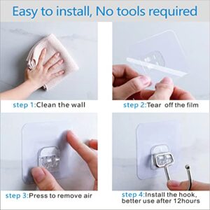 HOOOOXEZ Adhesive Hooks Mini 10 Pack and Plus 8 Pack for Hanging Heavy Duty Wall Hooks 22 lbs Self Adhesive Towel Hook Waterproof Transparent Hooks for Keys Bathroom Shower Outdoor Kitchen