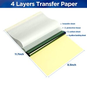 Tattοο Stencil Transfer Paper, 25PCS Ultra HD Tattοο Thermal Stencil Paper, 4 Layers Premium DIY Tattοο Tracing Paper Transfer Kit Supplies, Size A4