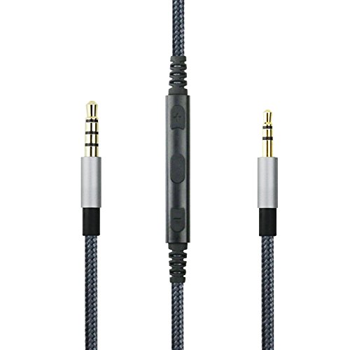NewFantasia 3.5mm to 2.5mm Male Audio Cable for JBL Tune 710BT, 600BTNC, Live 660NC, 460NC, E45BT E55BT E65BTNC Headphone, Remote Volume Control Mic for iPhone