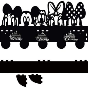 deksu Disney Cartoon Characters Animals Art Wall Mounted Decorative Coat Hooks (Mickey Mouse 5 Hooks Black) , Farmhouse Mounted Coat Rac