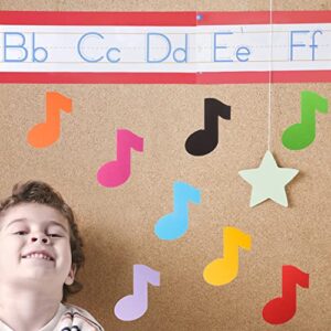 72 Pcs Music Note Cutouts Paper Assorted Color Music Notes with Glue Point Musical Notes Shape Cut Out for Music Concert Theme Party Birthday Baby Shower School Bulletin Board Craft Home Wall Decor