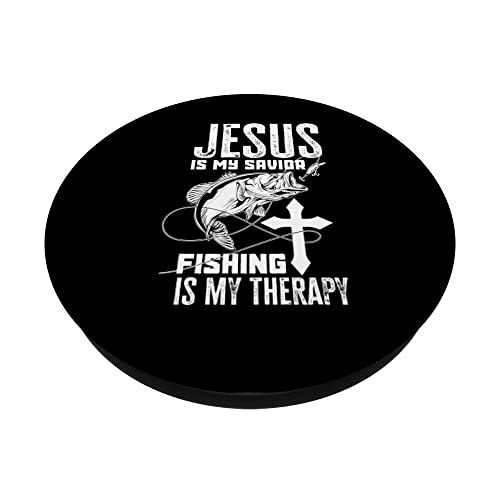 Jesus Fishing Therapy Christian Fisher Fishman Fishing PopSockets Swappable PopGrip