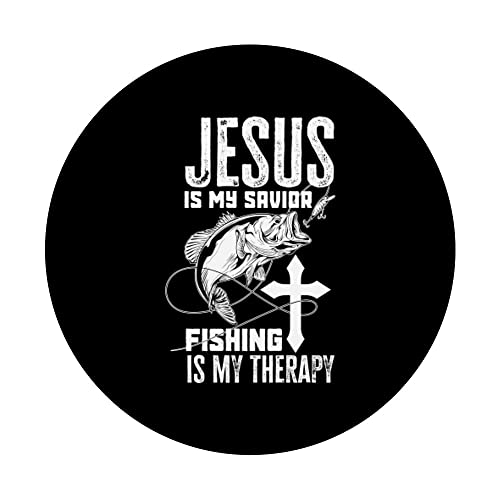 Jesus Fishing Therapy Christian Fisher Fishman Fishing PopSockets Swappable PopGrip