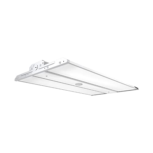 KEYSTONE Xfit Linear LED High Bay, 65/90/105 Watt Selectable, 4000K or 5000K Tunable, 120-277V, V-Hook and Chain Mounting Kit Included, DLC 5.1 Premium, KT-HBLED105PS-2FB-8CSD-VDIM-P