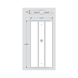 KEYSTONE Xfit Linear LED High Bay, 65/90/105 Watt Selectable, 4000K or 5000K Tunable, 120-277V, V-Hook and Chain Mounting Kit Included, DLC 5.1 Premium, KT-HBLED105PS-2FB-8CSD-VDIM-P