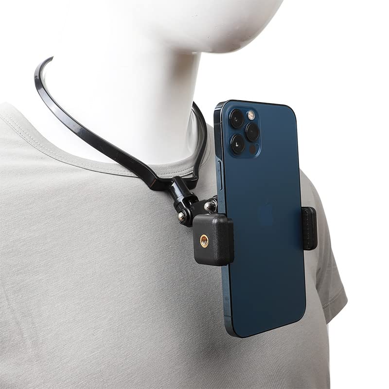 PellKing POV/Vlog Smartphone Selfie Neck Holder Mount for GoPro and Phone,Compatible with iPhone Samsung Smartphones,Hero 9, 8, 7, 6, 5, 4, 3, 2, 1