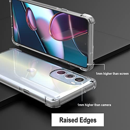 Cresee Case for Motorola Edge Plus 2022 (Edge+ 2022) / Edge Plus 5G UW 2022, Crystal Clear Cover with Reinforced Corner Bumper Slim Fit Shockproof Flexible TPU Phone Case - Transparent