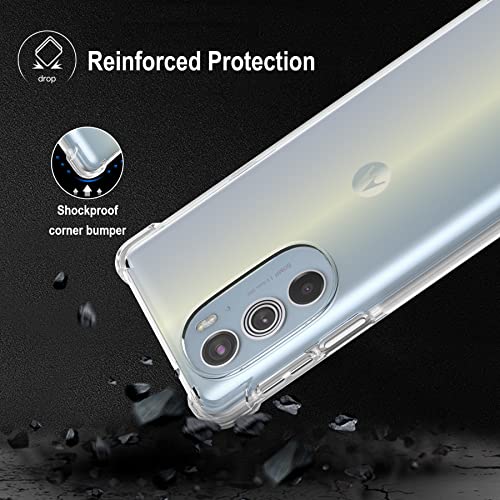 Cresee Case for Motorola Edge Plus 2022 (Edge+ 2022) / Edge Plus 5G UW 2022, Crystal Clear Cover with Reinforced Corner Bumper Slim Fit Shockproof Flexible TPU Phone Case - Transparent