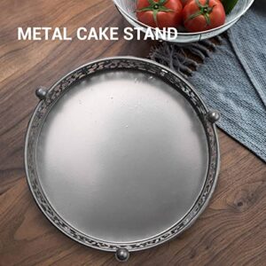 Nvanvmm 3 Pieces Cake Stands Set Round Cupcake Stands Set Iron Wedding Brithday Party Celebration Dessert Display Plates Silver, Gold,silver