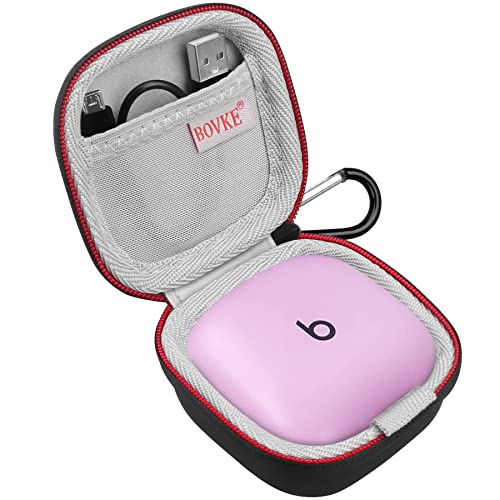 BOVKE Carrying Case for Beats Fit Pro – True Wireless Noise Cancelling Earbuds, Extra Mesh Pocket for Cables and Eartips, Black