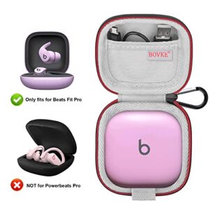 BOVKE Carrying Case for Beats Fit Pro – True Wireless Noise Cancelling Earbuds, Extra Mesh Pocket for Cables and Eartips, Black