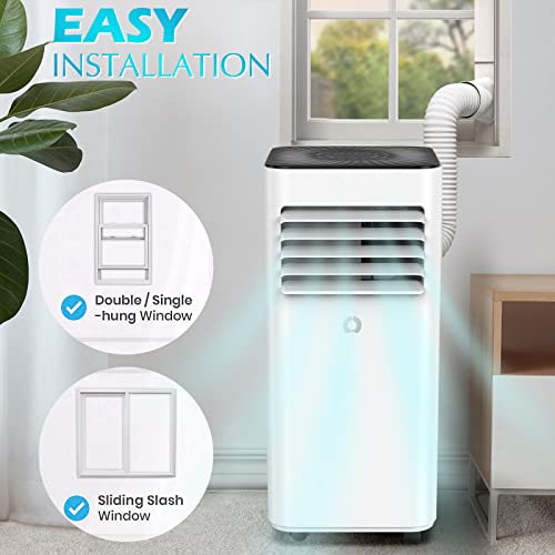 AirOrig Air Conditioner, 8000 BTU Portable Air Conditioner, 3-in-1 AC Unit with Fan & Dehumidifier Cools up to 300 sq. ft, portable ac unit with Remote Control, floor air conditioner with Window Installation Kit For Room, Office, Dorm, Bedroom, White