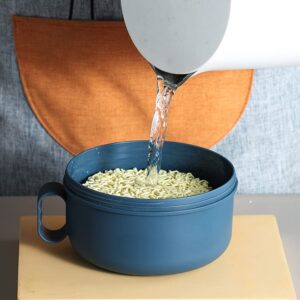 iDFURLF Microwave Ramen Noodle Cooker Bowl Set With Lid Large Soup Bowl Dishwasher Safe For Home Office College Dorm Room Instant Cooking Lunch Box-BPA Free